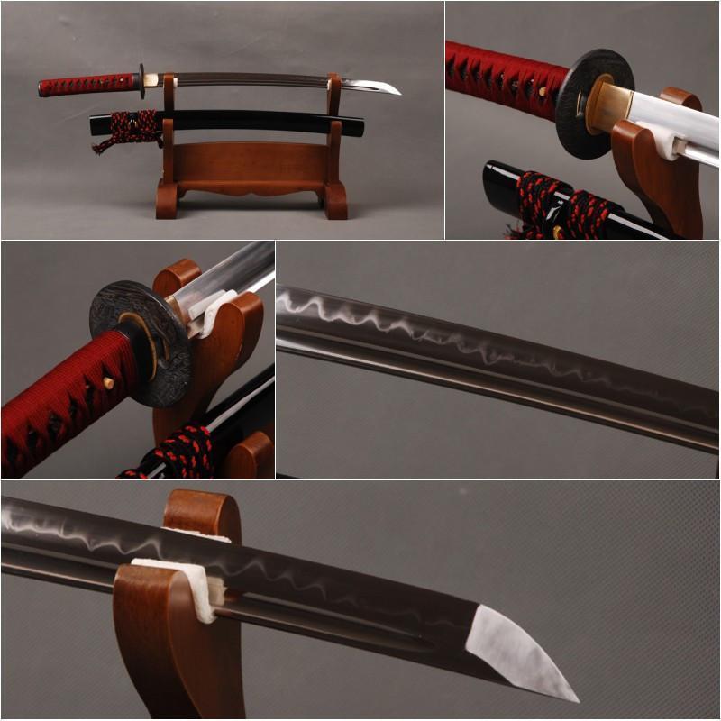 Short Samurai Sword  Handmade Pattern Steel Sharpening Blade
