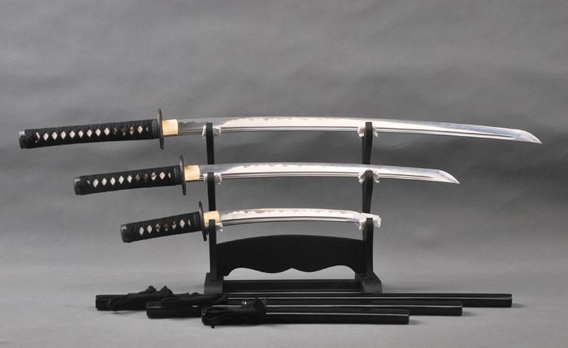 Akemi Carbon Steel Three Samurai Sword Set