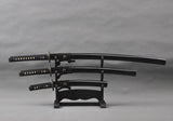 Akemi Carbon Steel Three Samurai Sword Set