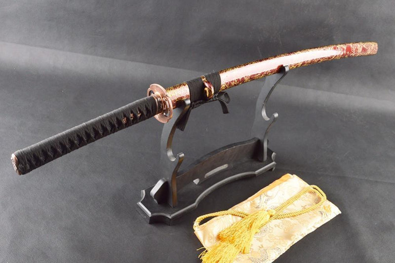 Lin Folded Red Steel Katana Samurai Sword