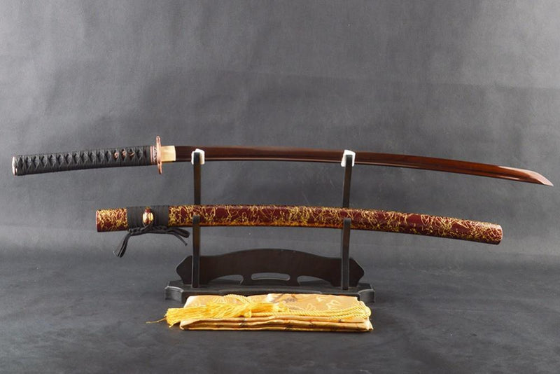 Lin Folded Red Steel Katana Samurai Sword