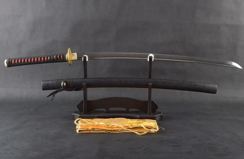 Liqiu Folded Red Steel Katana Samurai Sword