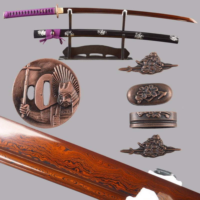 Liu Folded Red Steel Katana Samurai Sword