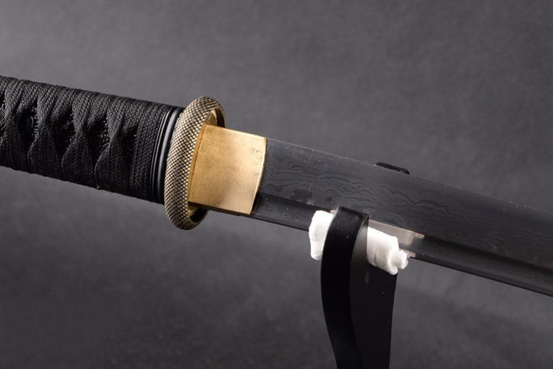 Meifen Folded Black Steel Katana Samurai Sword