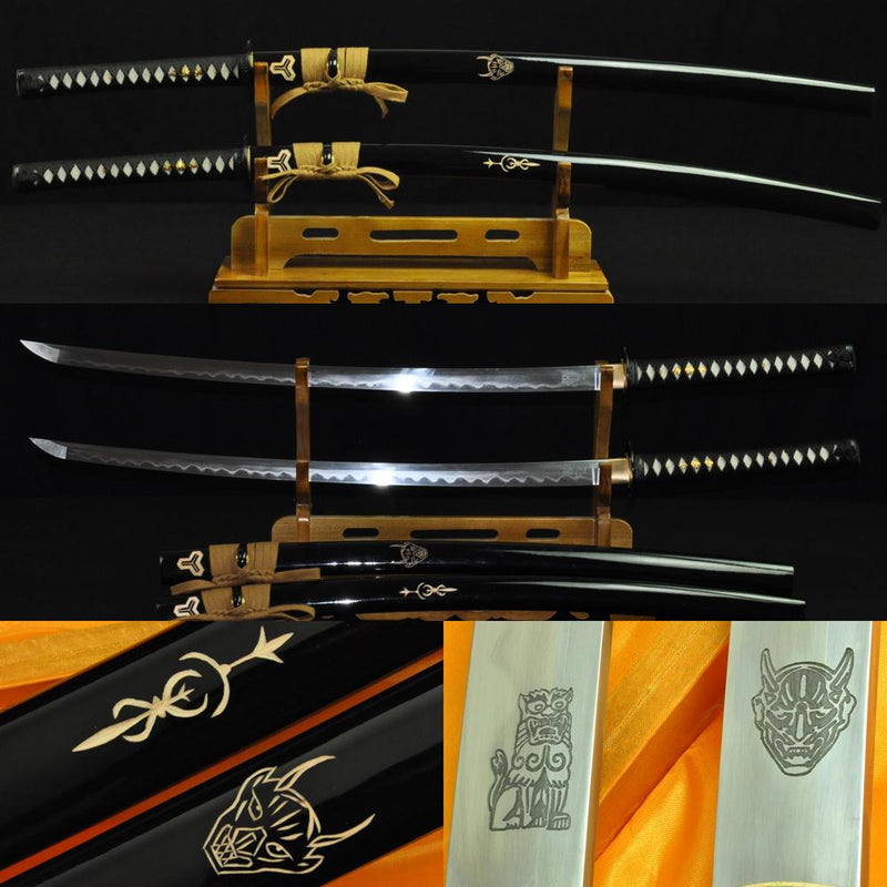 Kill Bill Bride & Groom Clay Tempered Katana Sword Set