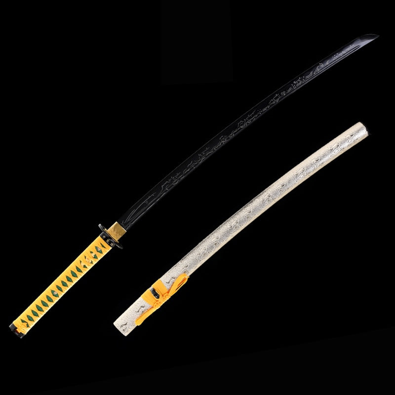 Kiiro To Gin Carbon Steel Katana Samurai Sword