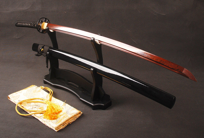 Qing Folded Red Steel Katana Samurai Sword
