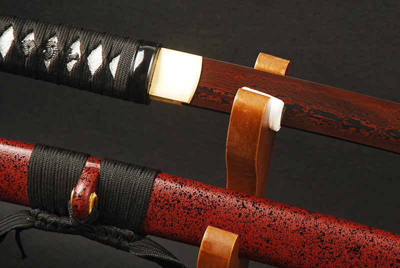 Lihwa Folded Red Steel Katana Samurai Sword