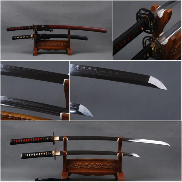 Kiyoko Clay Tempered Carbon Steel Samurai Sword Set