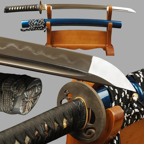 Tani Clay Tempered Folded Steel Wakizashi Samurai Sword