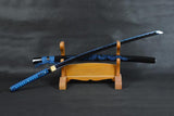 Ryū Carbon Steel Blue Blade Samurai Katana with Dragon Sheath