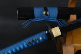 Ryū Carbon Steel Blue Blade Samurai Katana with Dragon Sheath