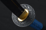 Ryū Carbon Steel Blue Blade Samurai Katana with Dragon Sheath
