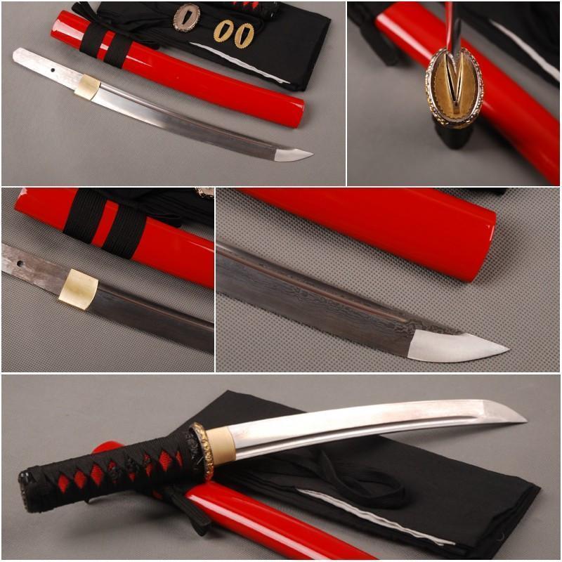Scarlet Folded Carbon Steel Tanto Sword